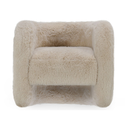 Beige 100% Polyester Accent Chair Teddy Accent Chair Collection