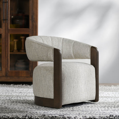 Glacier Gray 100% Polyester Accent Chair James Swivel Chair Collection