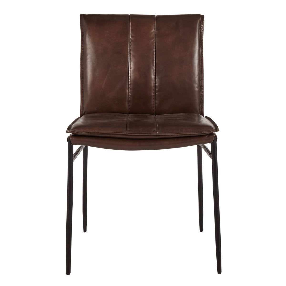 Brown Top Grain Leather Dining Chair Mayer Dining Chair Set of 2 Collection
