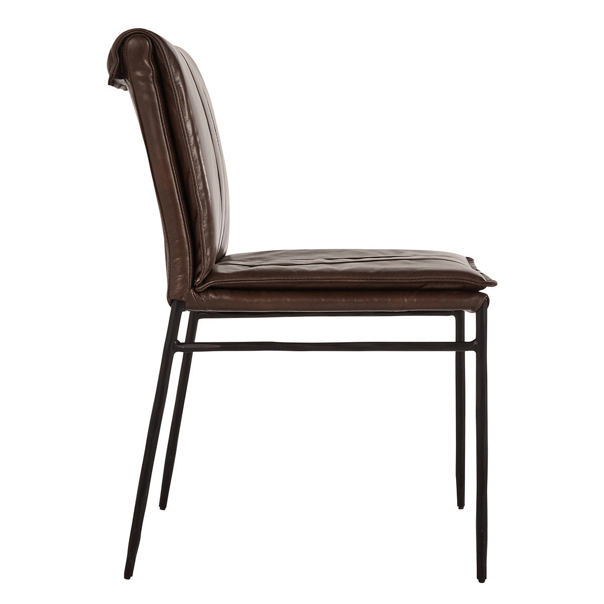 Brown Top Grain Leather Dining Chair Mayer Dining Chair Set of 2 Collection