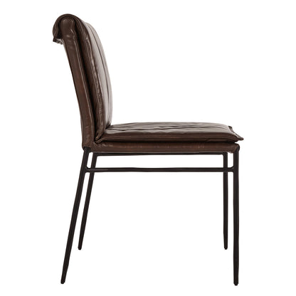Brown Top Grain Leather Dining Chair Mayer Dining Chair Set of 2 Collection
