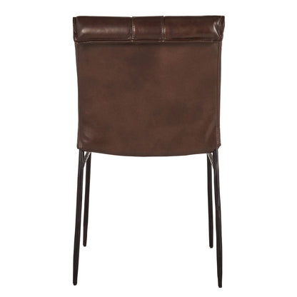 Brown Top Grain Leather Dining Chair Mayer Dining Chair Set of 2 Collection