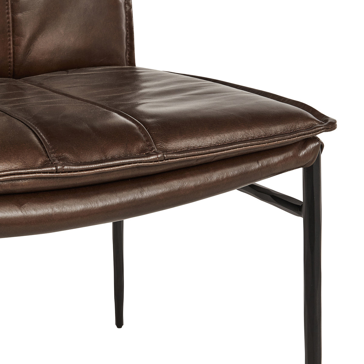 Brown Top Grain Leather Dining Chair Mayer Dining Chair Set of 2 Collection