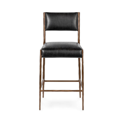 Black Top Grain Leather Bar & Counter Stool Kayne Counter Stool Collection