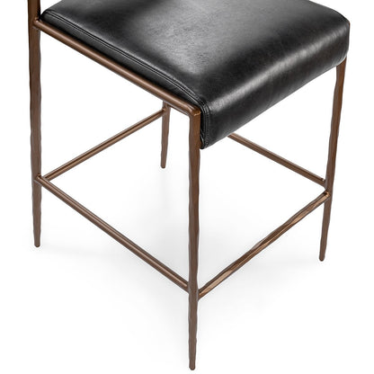 Black Top Grain Leather Bar & Counter Stool Kayne Counter Stool Collection