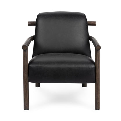 Black Top Grain Leather Accent Chair Azoria Accent Chair Collection