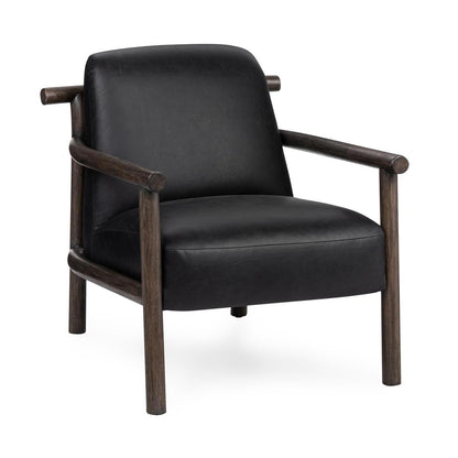 Black Top Grain Leather Accent Chair Azoria Accent Chair Collection