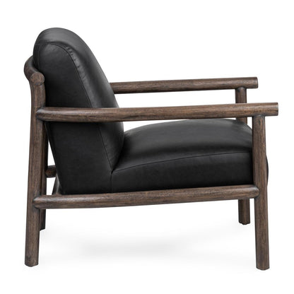 Black Top Grain Leather Accent Chair Azoria Accent Chair Collection
