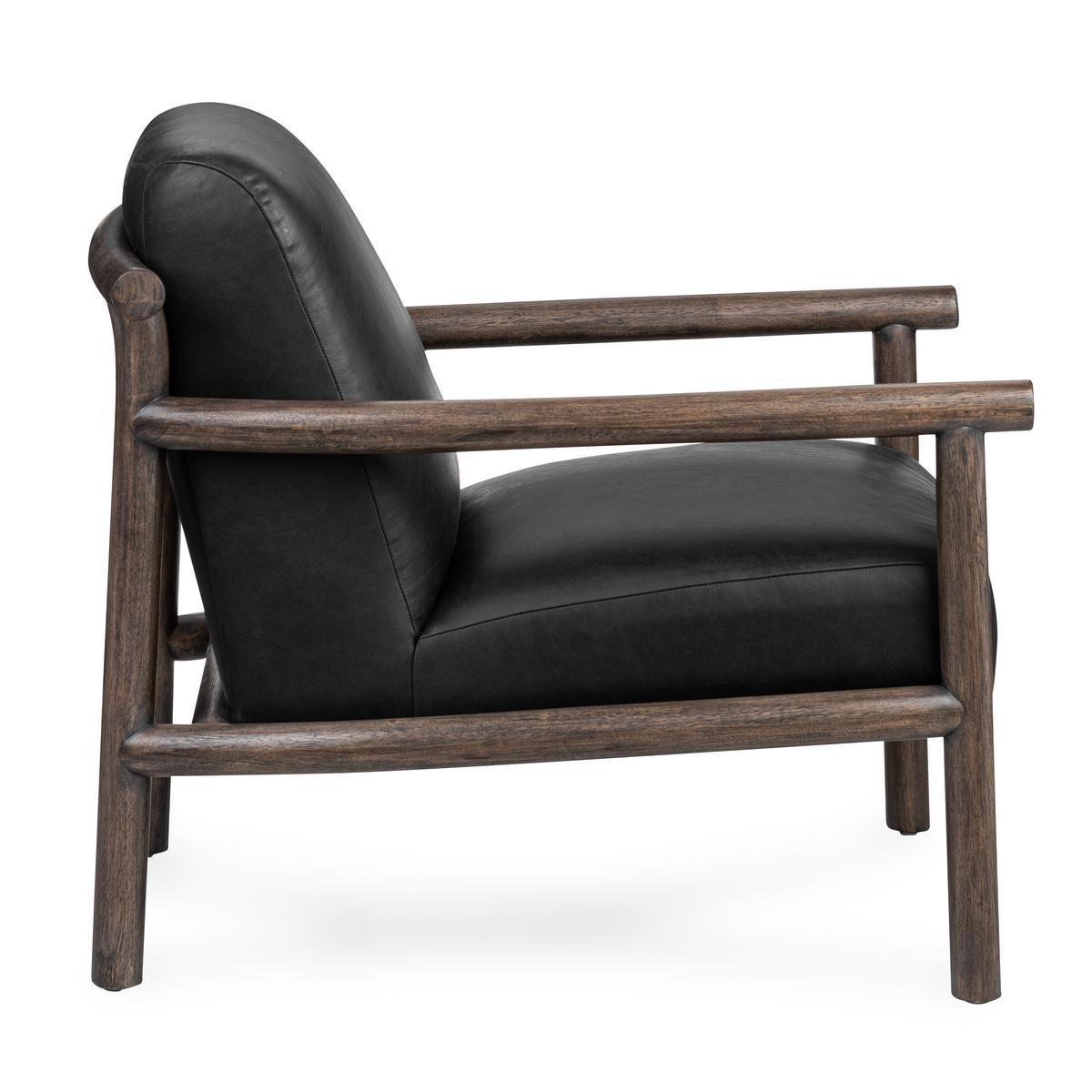 Black Top Grain Leather Accent Chair Azoria Accent Chair Collection