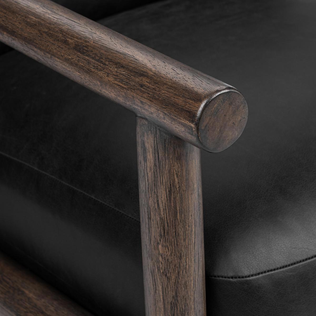 Black Top Grain Leather Accent Chair Azoria Accent Chair Collection