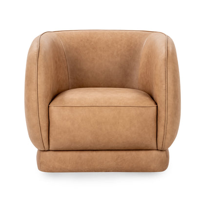 Tan Top Grain Leather Accent Chair Rinner Accent Chair Collection