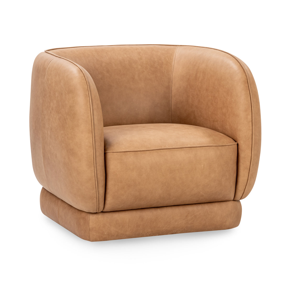 Tan Top Grain Leather Accent Chair Rinner Accent Chair Collection