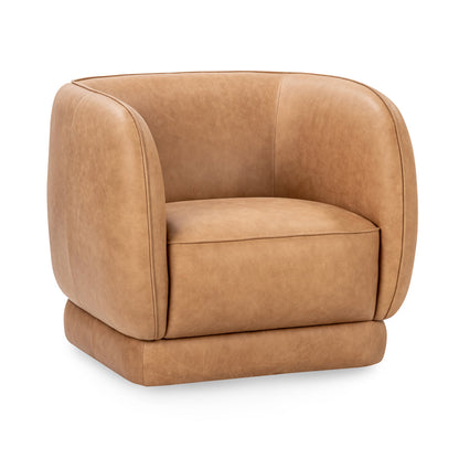 Tan Top Grain Leather Accent Chair Rinner Accent Chair Collection