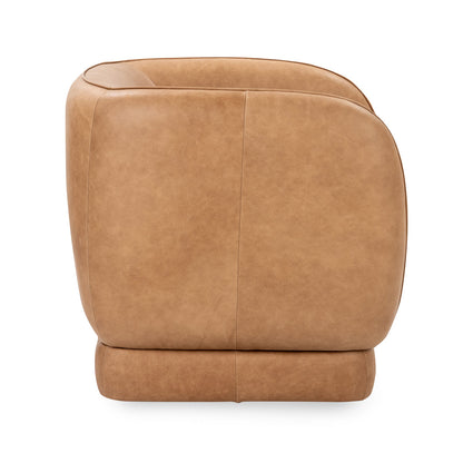 Tan Top Grain Leather Accent Chair Rinner Accent Chair Collection