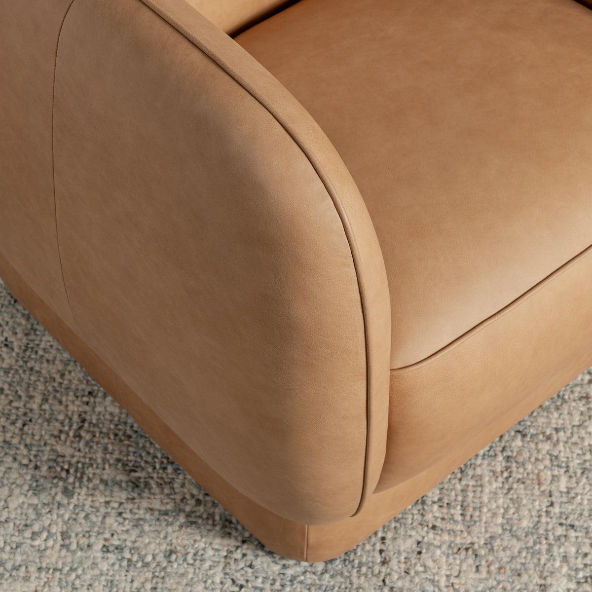 Tan Top Grain Leather Accent Chair Rinner Accent Chair Collection