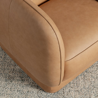 Tan Top Grain Leather Accent Chair Rinner Accent Chair Collection