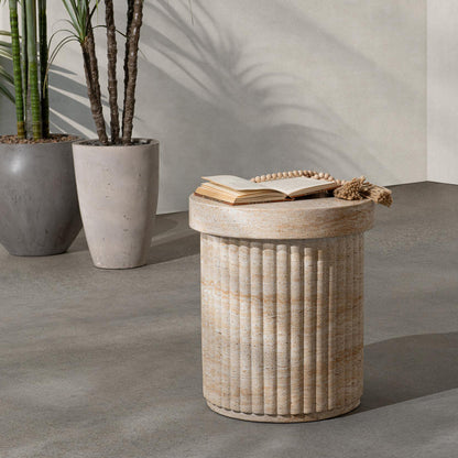 Capri Limestone Outdoor Accent & End Table Selah Outdoor Accent Table Collection