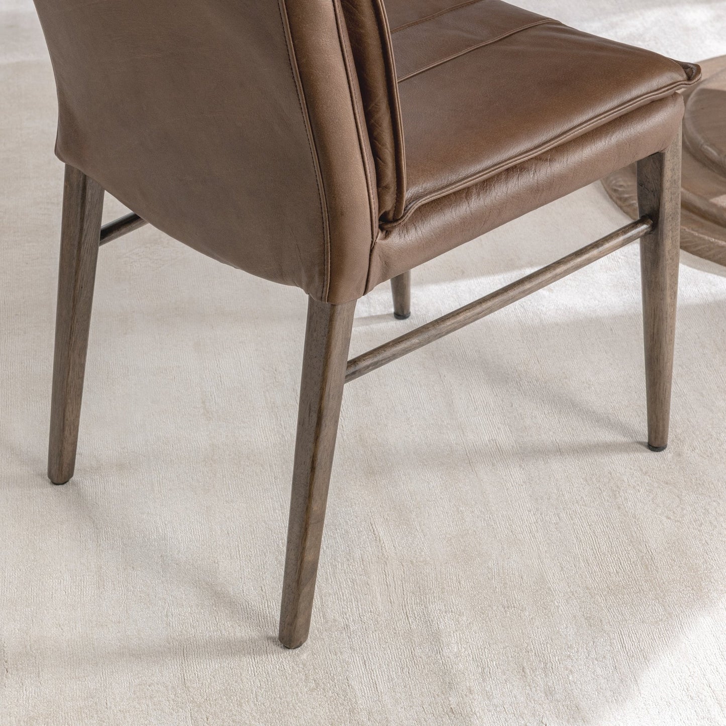 Maple Bown Top Grain Leather Dining Chair Lynden Dining Chair Set of 2 Collection