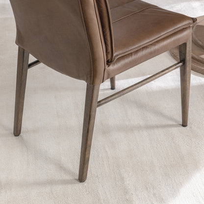 Maple Bown Top Grain Leather Dining Chair Lynden Dining Chair Set of 2 Collection