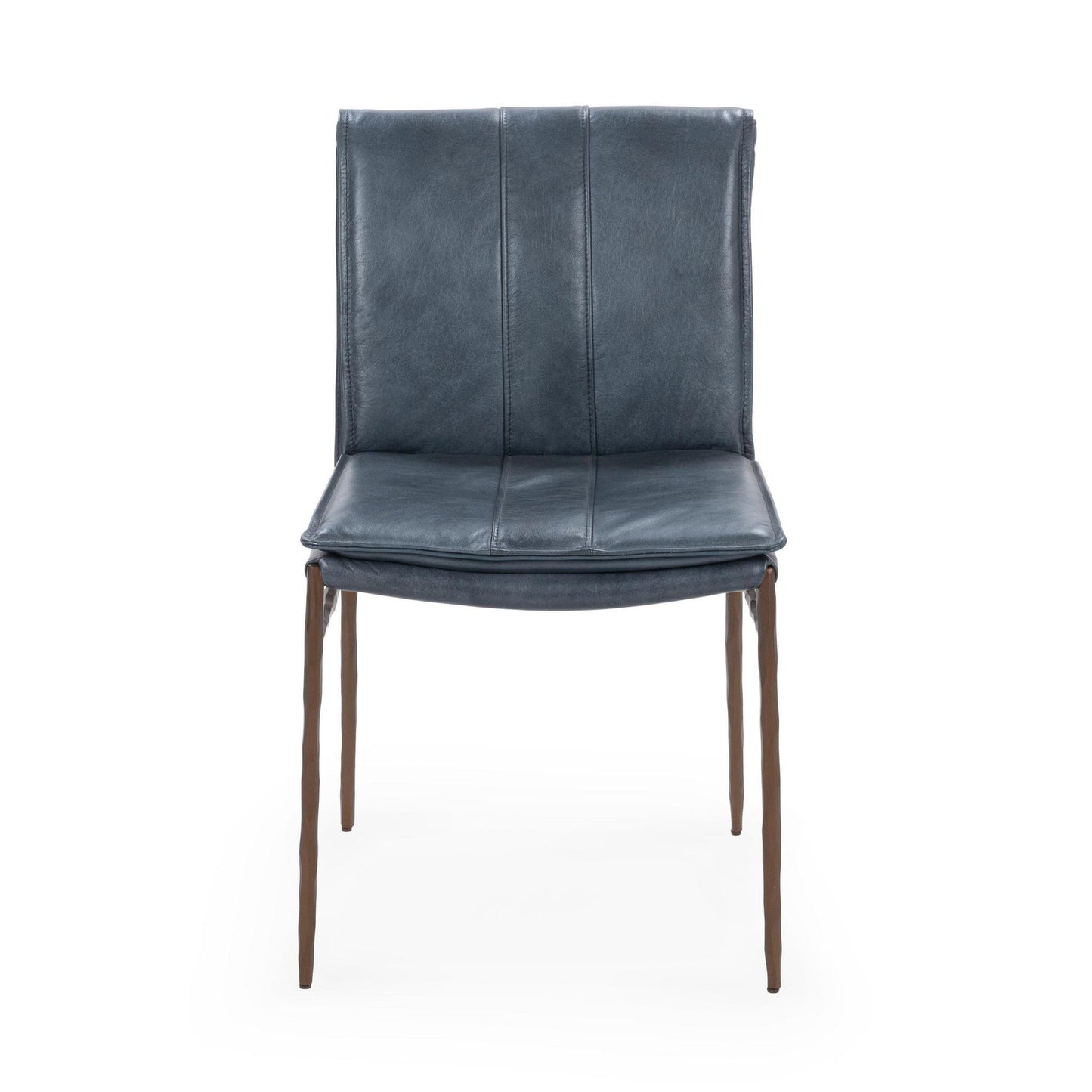 Ocean Blue Top Grain Leather Dining Chair Mayer Leather Dining Chair Set of 2 Collection