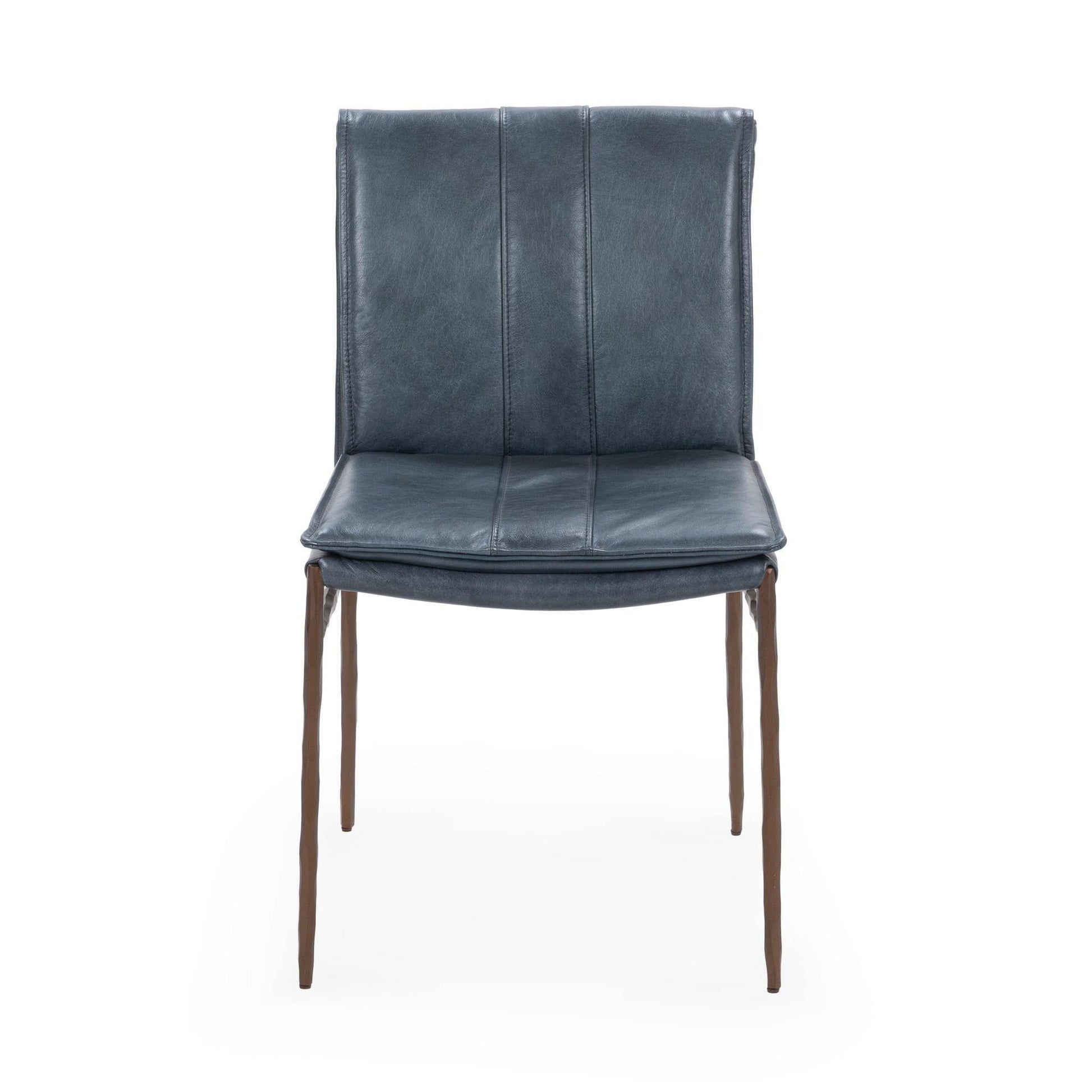 Mayer Leather Dining Chair Set of 2 Ocean Blue