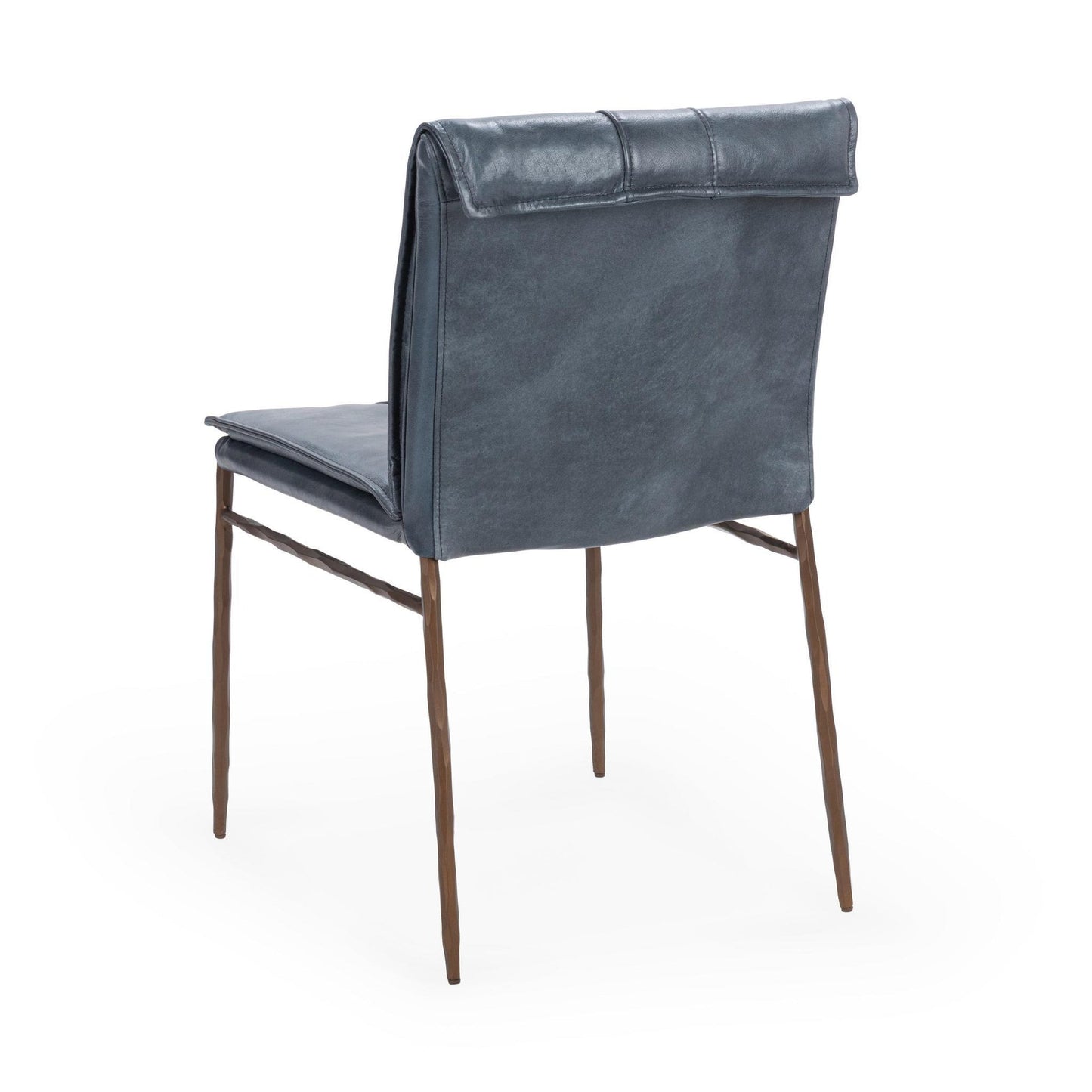 Mayer Leather Dining Chair Set of 2 Ocean Blue