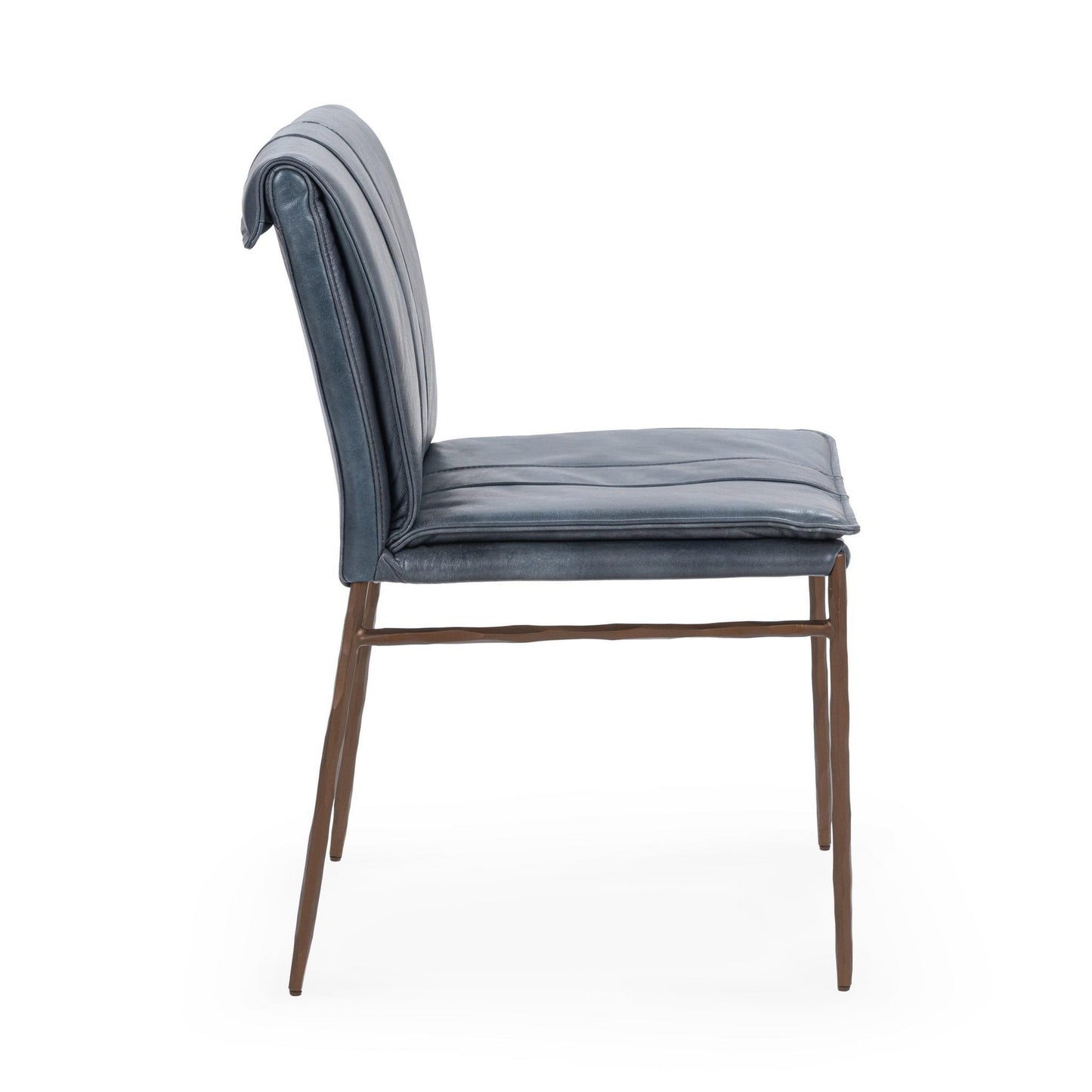 Mayer Leather Dining Chair Set of 2 Ocean Blue
