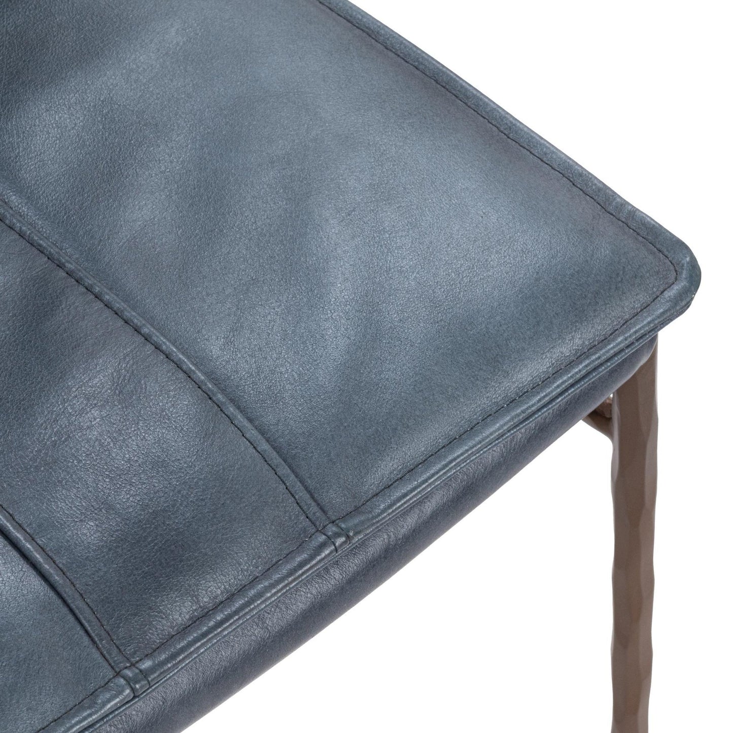 Mayer Leather Dining Chair Set of 2 Ocean Blue