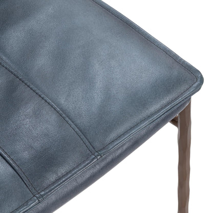 Ocean Blue Top Grain Leather Dining Chair Mayer Leather Dining Chair Set of 2 Collection