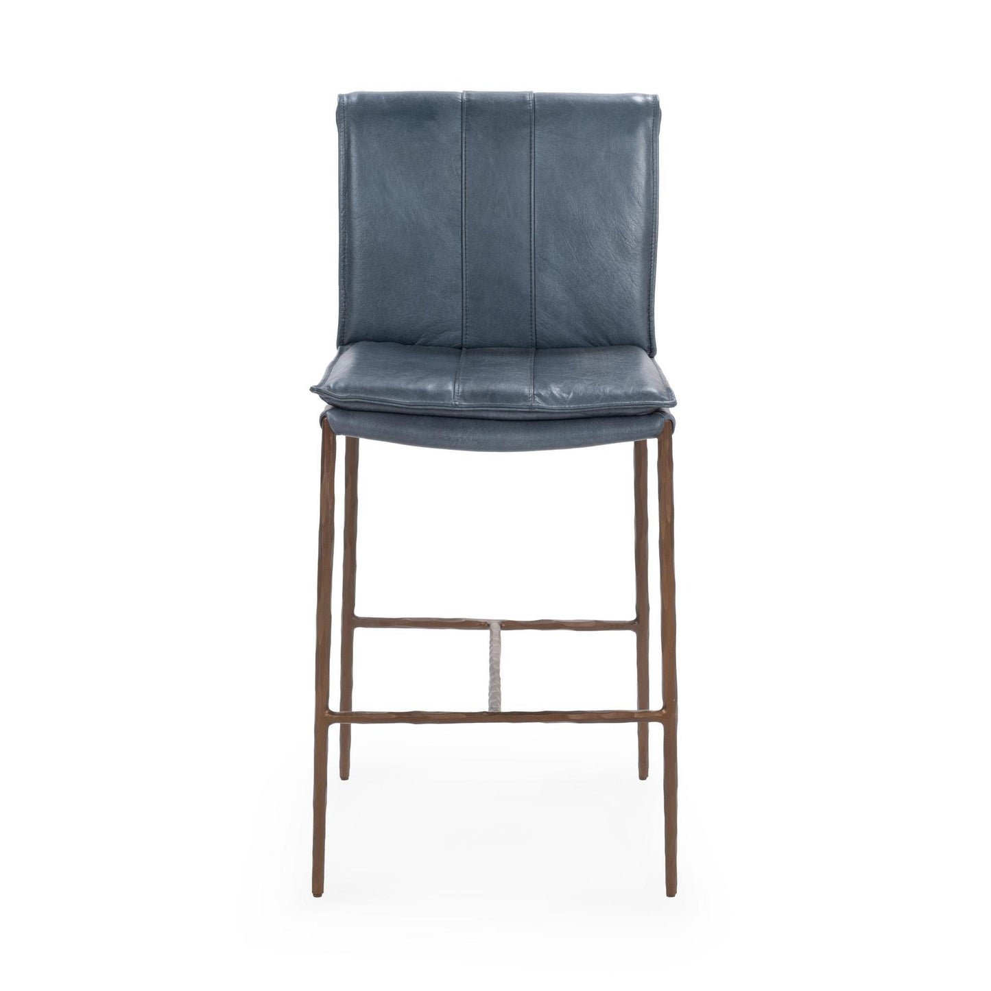 Ocean Blue Top Grain Leather Bar & Counter Stool Mayer Counter Stool Collection