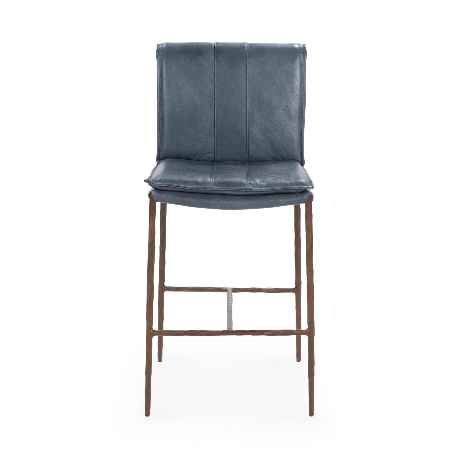 Ocean Blue Top Grain Leather Bar & Counter Stool Mayer Counter Stool Collection