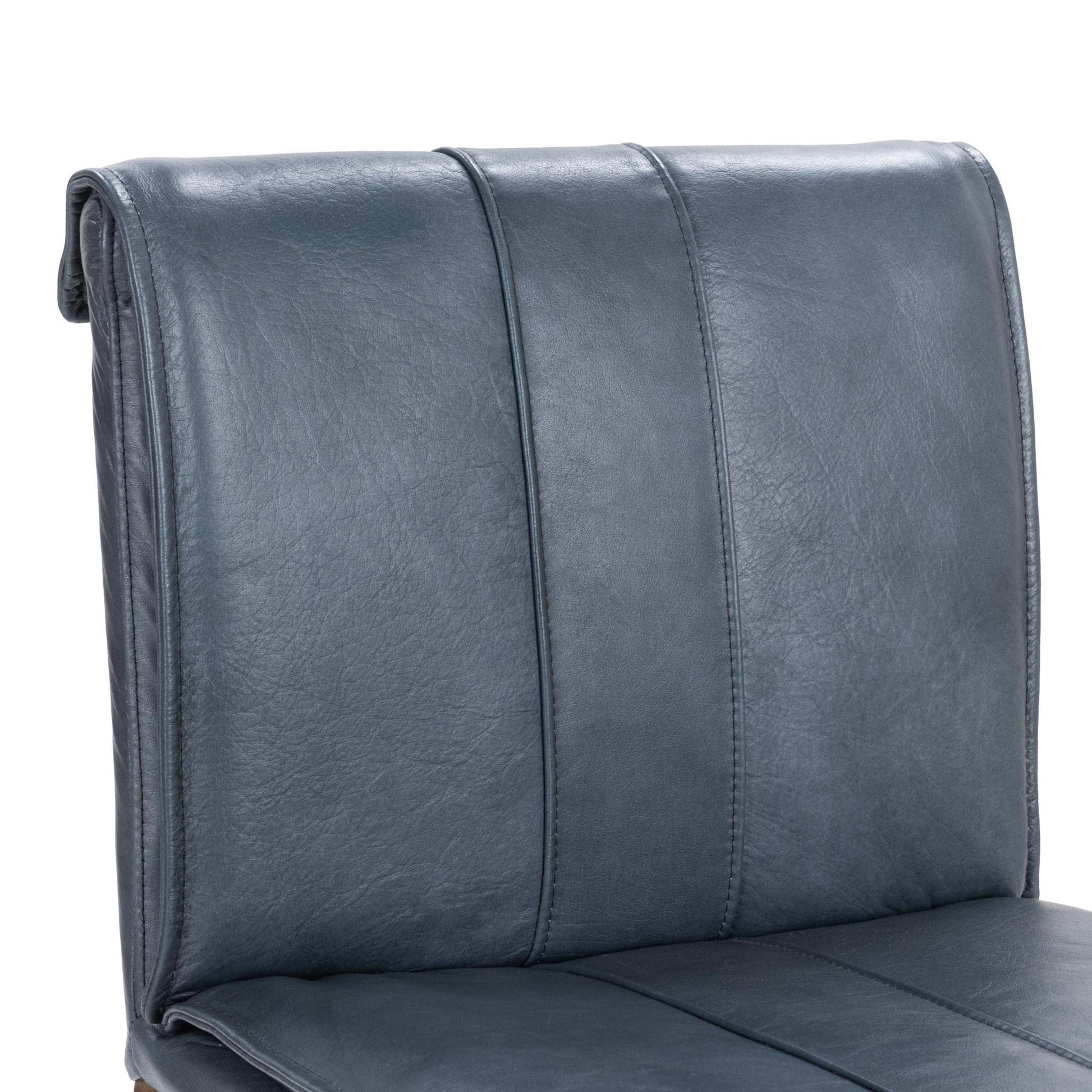Ocean Blue Top Grain Leather Bar & Counter Stool Mayer Counter Stool Collection