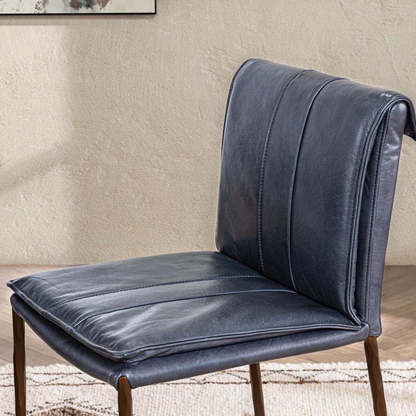Ocean Blue Top Grain Leather Bar & Counter Stool Mayer Counter Stool Collection