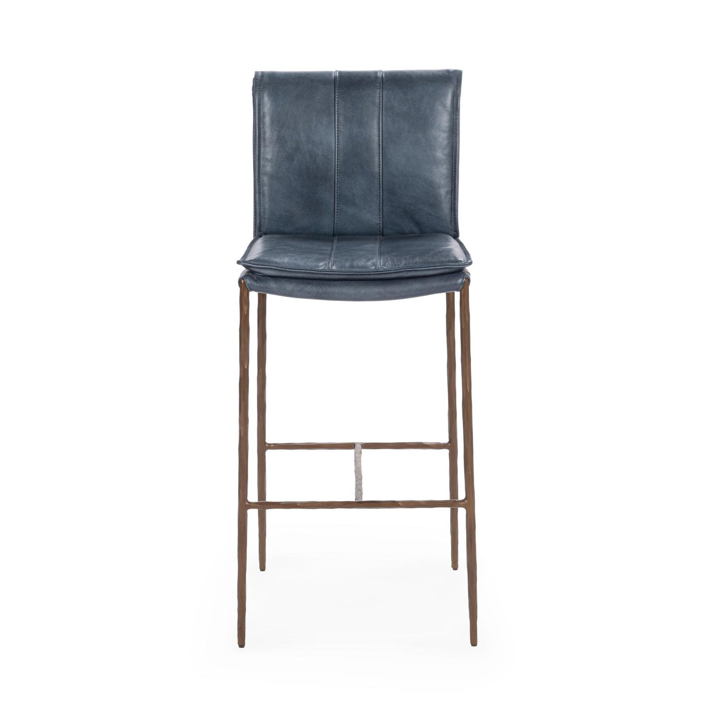 Ocean Blue Top Grain Leather Bar & Counter Stool Mayer Barstool Collection