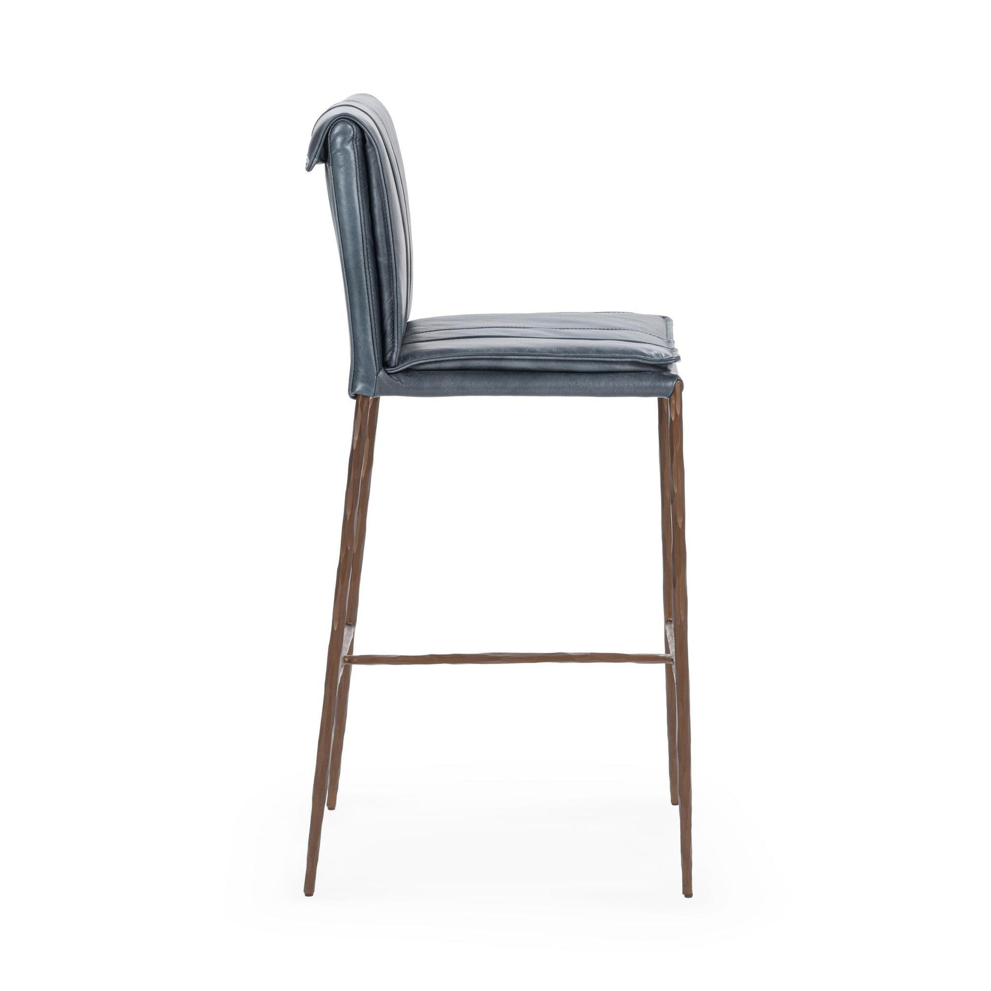 Ocean Blue Top Grain Leather Bar & Counter Stool Mayer Barstool Collection