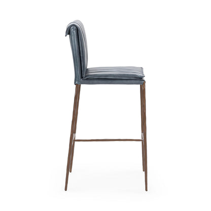 Ocean Blue Top Grain Leather Bar & Counter Stool Mayer Barstool Collection