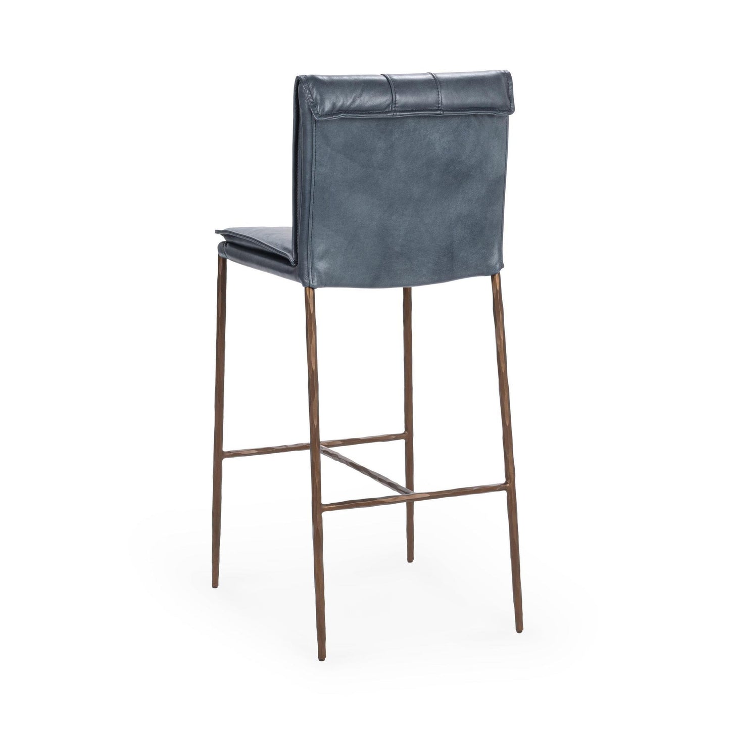 Ocean Blue Top Grain Leather Bar & Counter Stool Mayer Barstool Collection