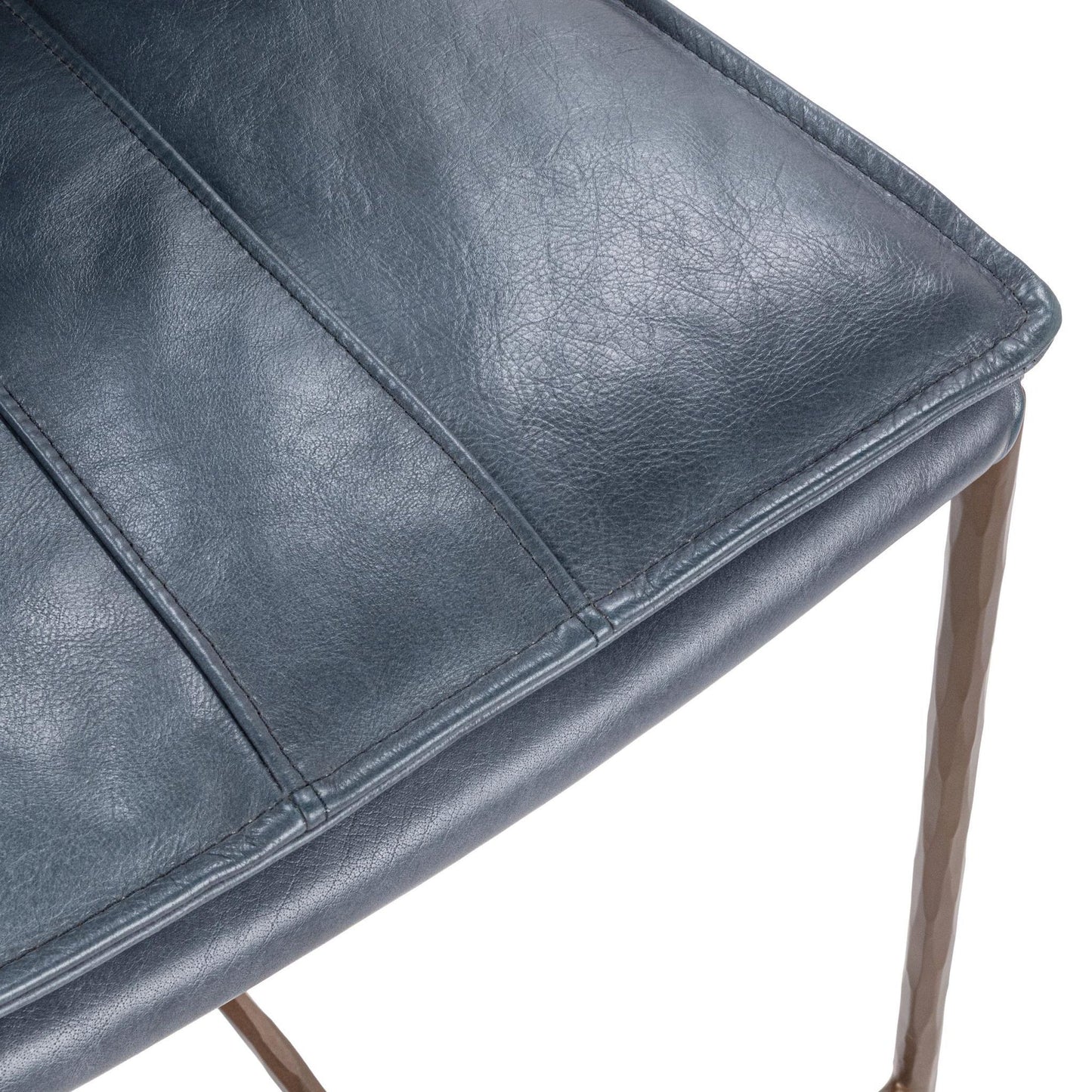 Ocean Blue Top Grain Leather Bar & Counter Stool Mayer Barstool Collection