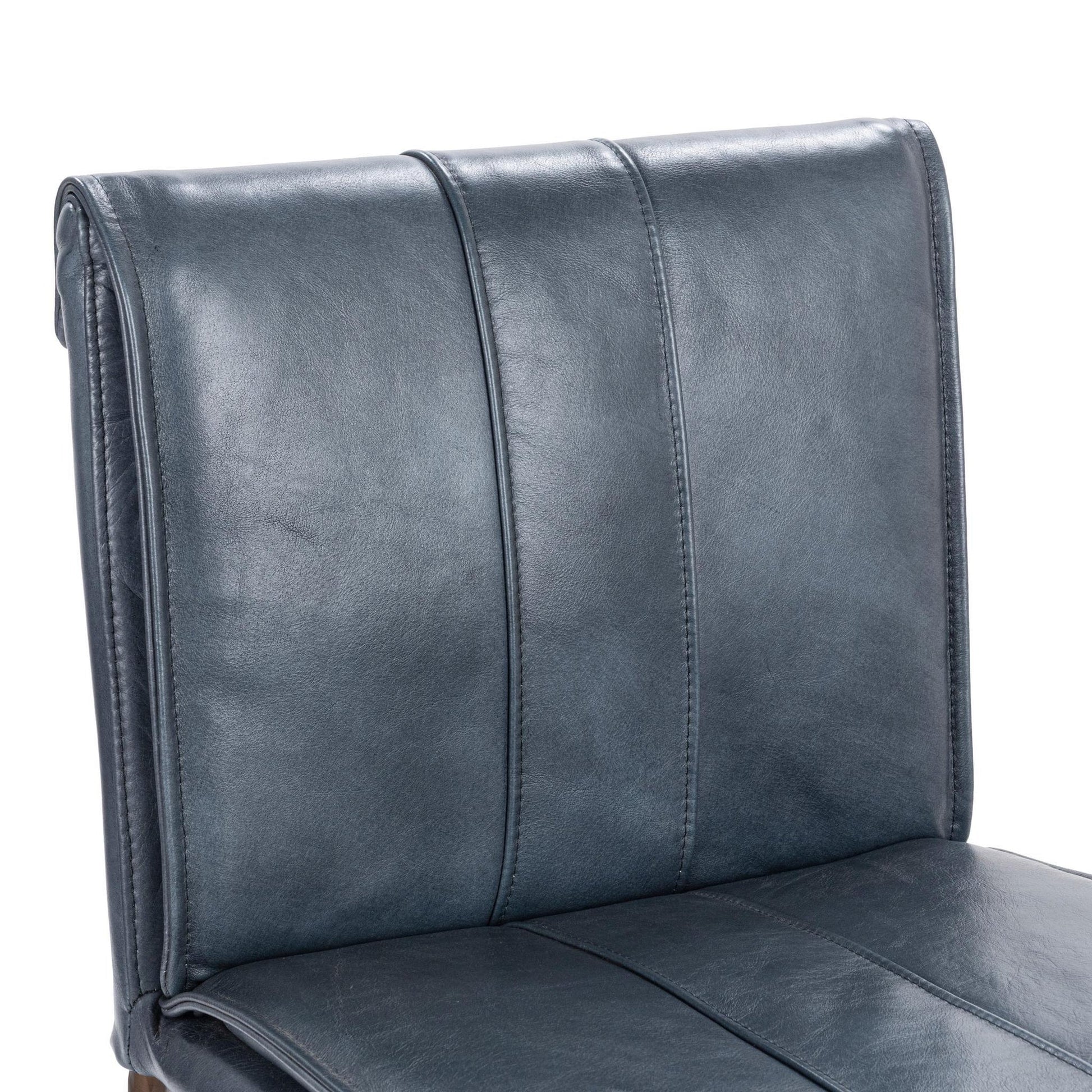 Ocean Blue Top Grain Leather Bar & Counter Stool Mayer Barstool Collection