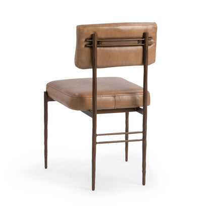 Set of 2 Top Grain Leather Dining Chair Kester Dining Chair Tan Collection
