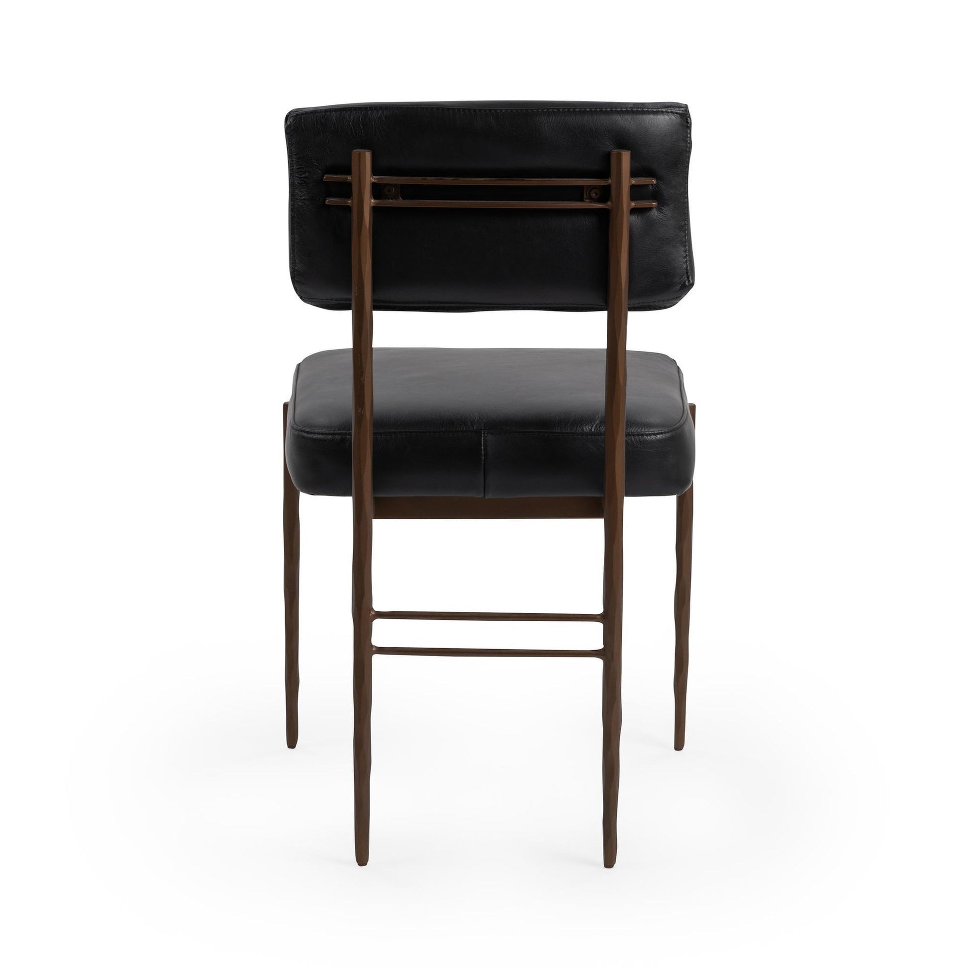 Top Grain Leather Dining Chair Kester Dining Chair Jet Black-Set of 2 Collection