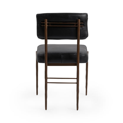 Top Grain Leather Dining Chair Kester Dining Chair Jet Black-Set of 2 Collection