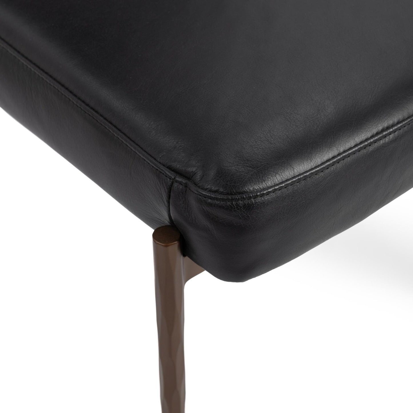 Top Grain Leather Dining Chair Kester Dining Chair Jet Black-Set of 2 Collection