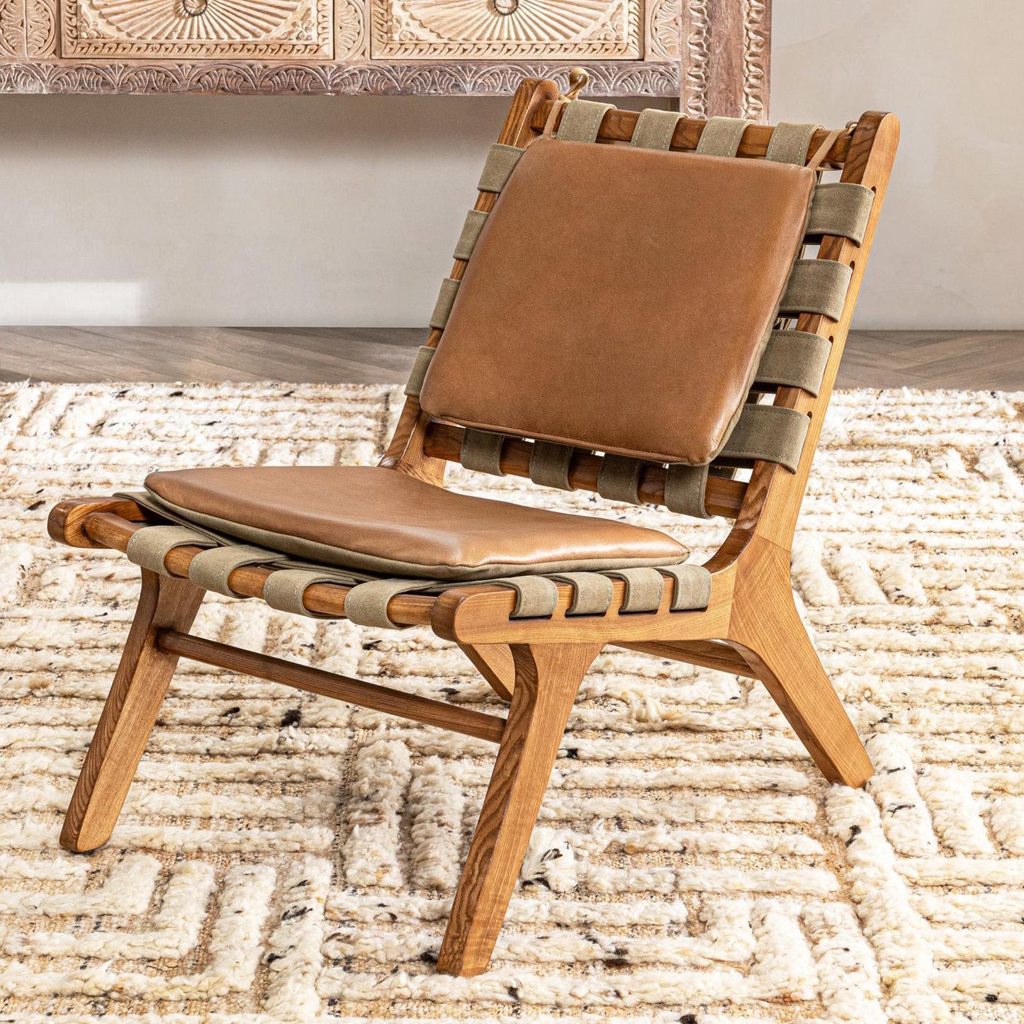 Tan Top Grain Leather Accent Chair Casen Accent Chair Collection
