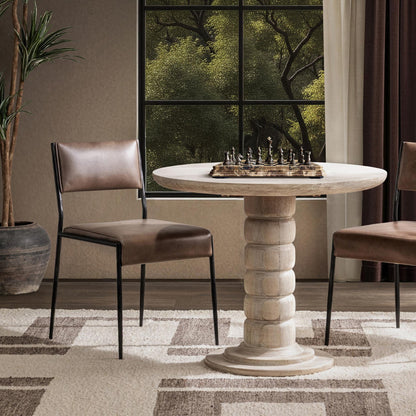 Sand Top Grain Leather Dining Chair Kayne Dining Chair Set of 2 Collection