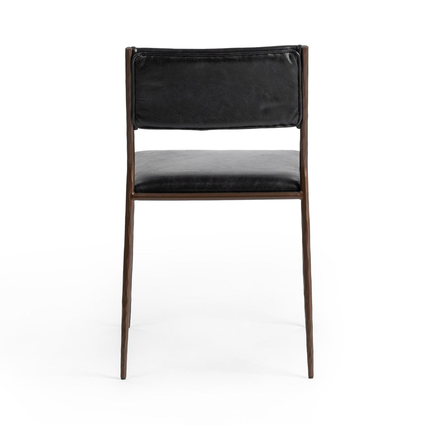 Jet Black Top Grain Leather Dining Chair Kayne Dining Chair Set of 2 Collection