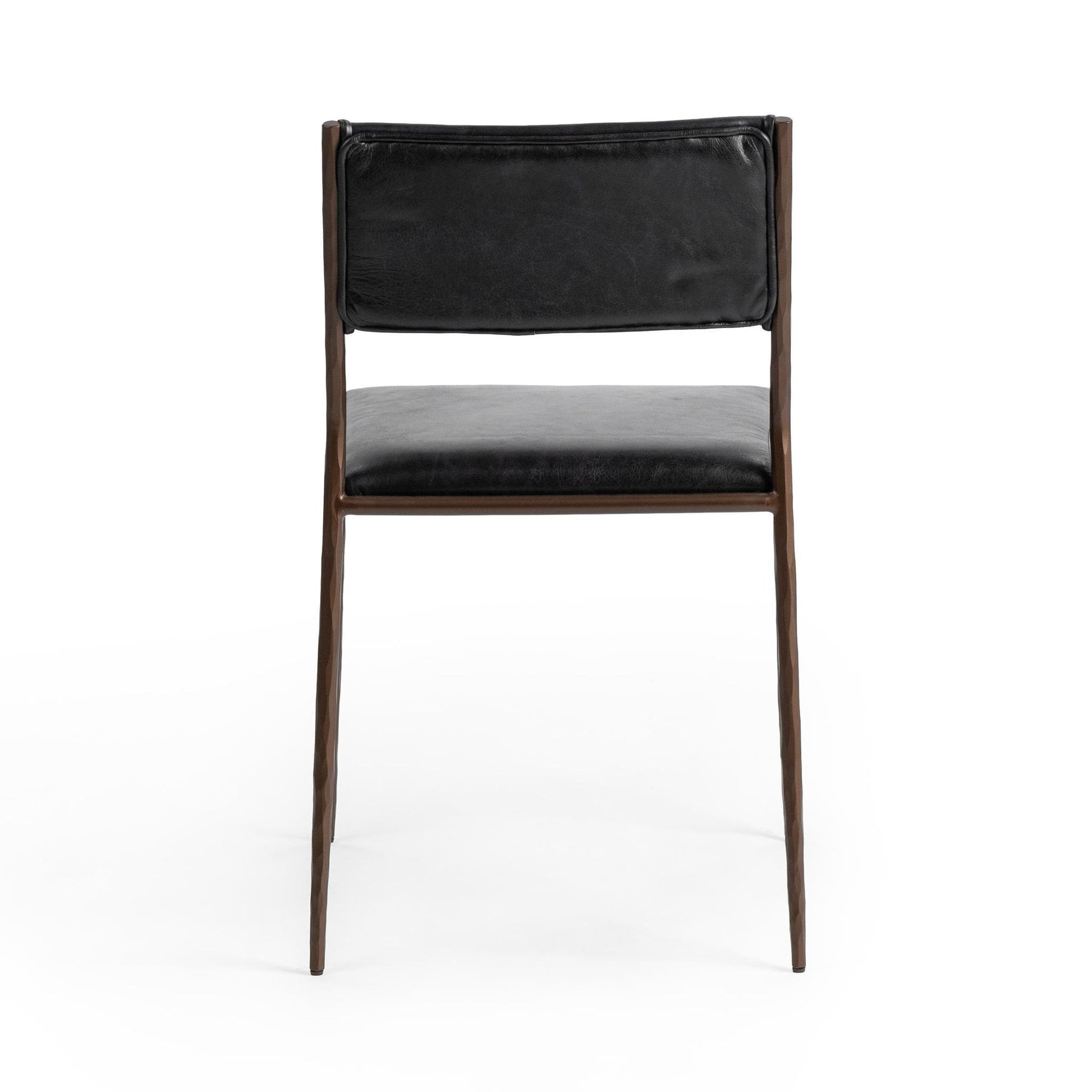 Jet Black Top Grain Leather Dining Chair Kayne Dining Chair Set of 2 Collection