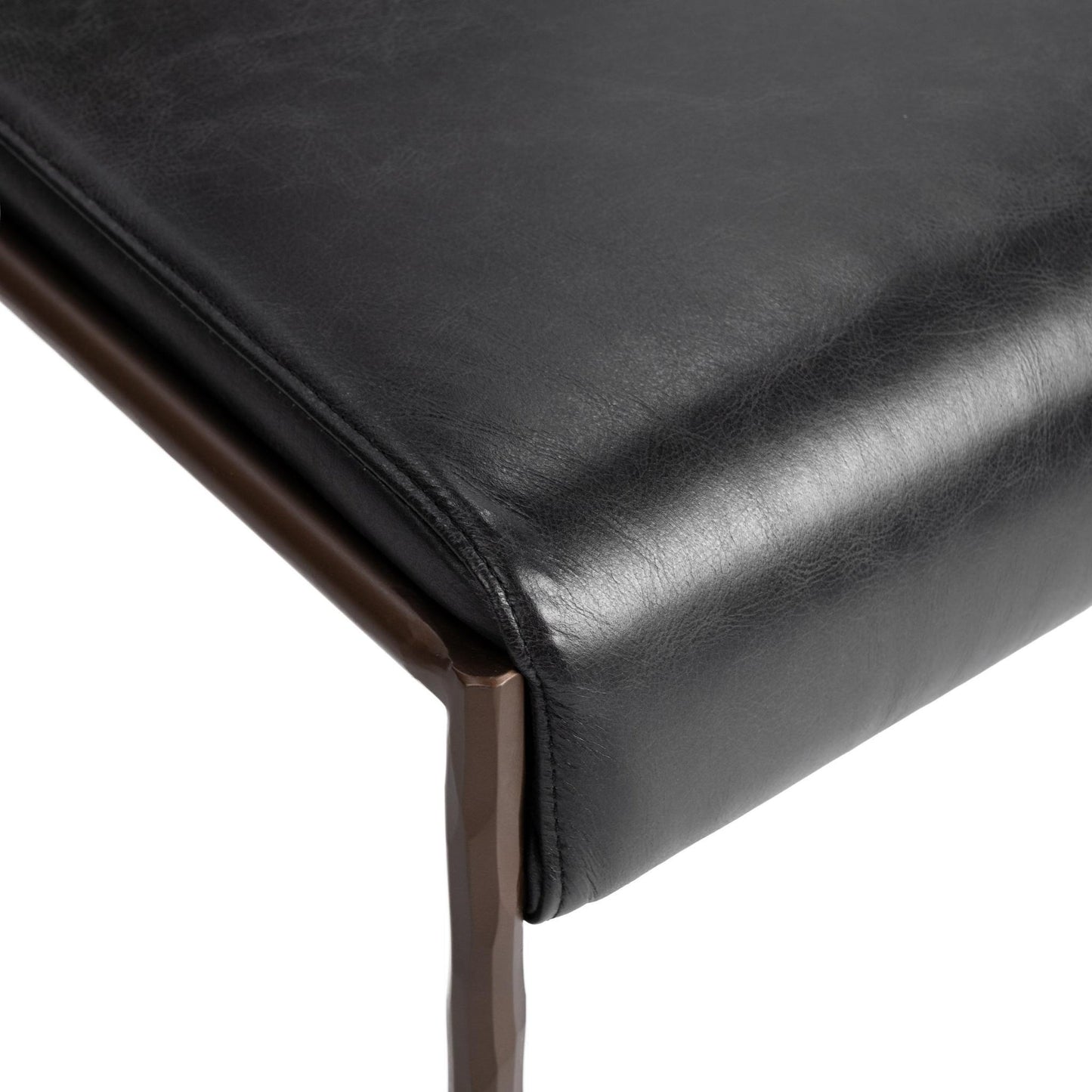 Jet Black Top Grain Leather Dining Chair Kayne Dining Chair Set of 2 Collection