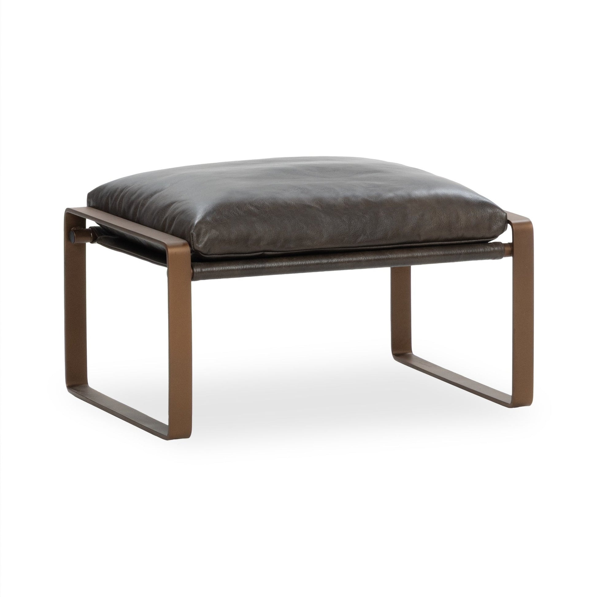 Truffle Brown Top Grain Leather Ottomans & Stool Morgan Stool Collection
