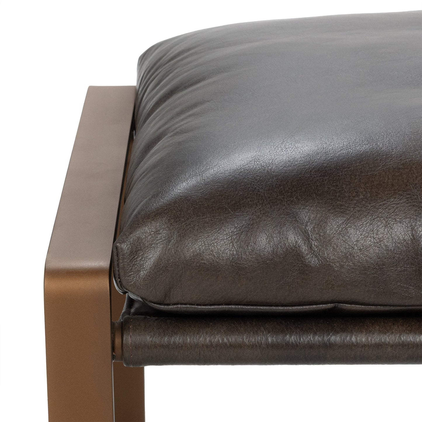Truffle Brown Top Grain Leather Ottomans & Stool Morgan Stool Collection